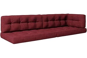 ‎VICCO Vicco Palettenkissen Set, Rot, 5 Teile