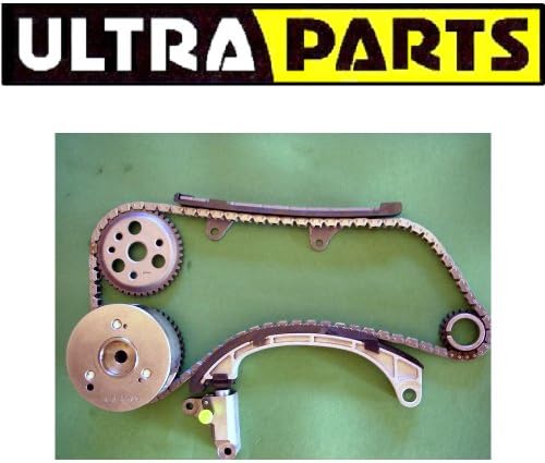 TK74A - Ultra Parts Timing Chain Kit (Kit includes GEARS - Contents : Bright Link Chain, Tensioner, 2 x Guide Rails, Camshaft Gear, Crankshaft Gear, VVTi Adjuster)
