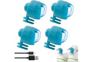 NIUAWASA 4 Pcs Faros para Crocs Luces de Cocodrilo Recargables por USB 4-12 Horas IPX5 Impermeable 3 Modos Luces de Croc para Zapatos Decoración para Exterior Perro Caminar Camping Senderismo