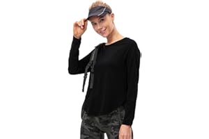 HANYOMO Mujeres Fitness Manga Larga Aberturas Laterales Ejercicio Tapas Yoga Gimnasia Deportivas Camisas