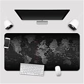 Kuzey's B&uuml;y&uuml;k Boy 88x40 XXL D&uuml;nya Desenli Mouse Pad Kau&ccedil;uk Kaymaz Alt Taban, Yumuşak Kumaş Oyuncu MousePad, Bilgisayar ve Diz