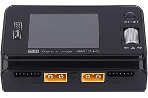 XBERSTAR LiPo - Cargador equilibrador de batería para ToolkitRC M6D 500W 15A DC Cargador de doble canal descargador para batería Lipo 1-6S modelo FPV