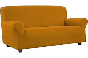 BANZAII TEXTILE INNOVATOR ONLINE Banzaii Copridivano 3 Posti Oro - Elasticizzato Antimacchia - Estensibile da 150 a 200 cm con braccioli sagomati - Made in Italy