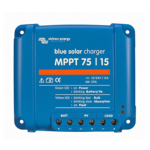 Victron Energy Set BlueSolar | Solarladeregler | Solar-regler | Laderegler | MPPT 75/15 | 12 – 24 V | 15 A | inklusive VE.Direct Bluetooth Smart dongle - 2