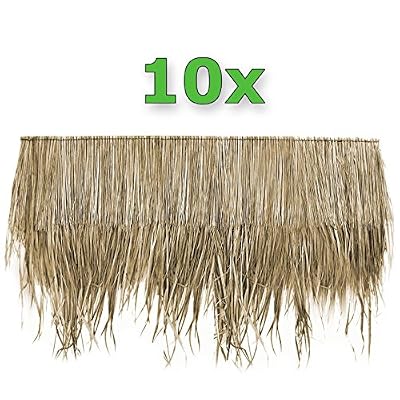 Wilai Lot de 10 Panneaux naturels pour toit de palme, toiture exotique, abri jardin, gazebo, parasol (10x12100)