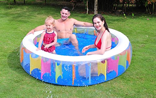 Jilong Giant Rainbow Pool – transparenter Kinder Pool mit Regenbogendesign im Innern, ø190 x 50cm - 3