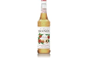 MONIN Premium Peach Syrup 700ml for Cocktails and Mocktails. Vegan-Friendly, Allergen-Free, 100 Percent Natural Flavours and Colourings