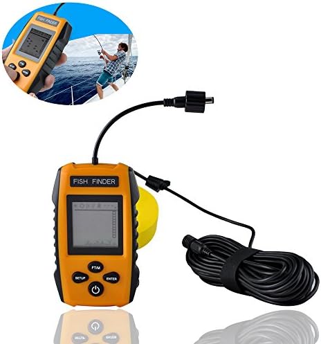 dgxs New 2017 Portable Fish Finder, Portable Fish Finder, fish finder gps combo Fishfinder Tackle Fishes with Wired Sonar Sensor Transducer and LCD Dispaly Depth Finders For Fishing