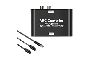 F.QYNing DAC Audio Converter & HDMI Audio Return;HDMI ARC Audio Extractor Converter,ARC/Optical to Optical+R/L+3.5mm+ARC Adapter;Support 192KHz Audio Sampling Rate for TV