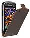 Price comparison product image mumbi Premium Leather Flip Case for Samsung Galaxy S3 Mini Mobile Phone Case Brown