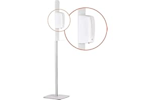 EUROPEL Free Standing Hand Sanitiser Stand with Automatic Dispenser (for 1000 ml) - Alcohol Liquid Dispenser (Adjustable in Height) – Heavy Duty Base with Aluminium Pole for Office, Shop, Restaurant, 357051