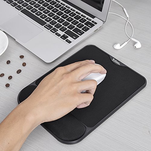 Antner Ergonomische Design Mauspad mit Gedächtnis Schaum Handgelenk Auflage Anti-Rutsch,schwarz - 6