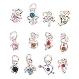 Born Pretty 24 Pcs Nail Art Rhinestone Glitter Dangle Charm Decoration W/box