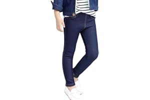 SHENGWAN Vaqueros Leggings Niñas Forrado Cálido Pantalones de Invierno Cintura Elástica Leggins Largos