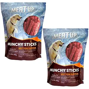 Meat Up Munchy Sticks, Mutton Flavour, Dog Treats, 400g (Buy 1 Get 1 Free)