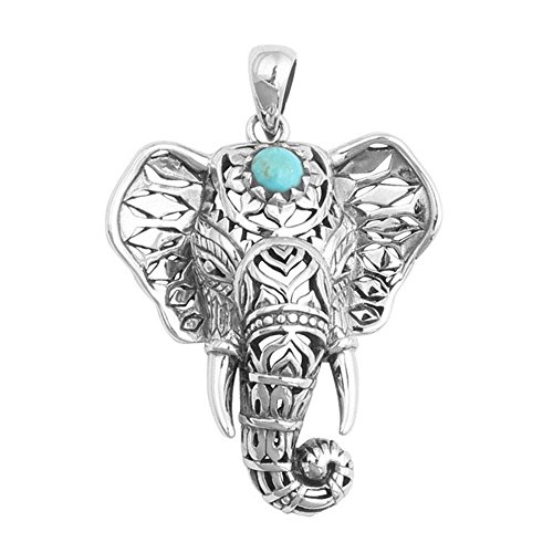 JaneDream New Fashionable Women Beach Pendant Turquoise Elephant Necklace Jewelry