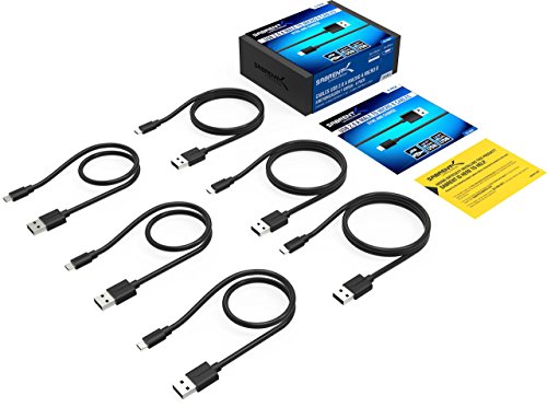Sabrent USB-Kabel [6-packung] 22 AWG Premium-Micro-USB-Kabel (X3-0.90Meter + X3-0.60Meter) USB 2.0 Hochgeschwindigkeits A Stecker an Micro-B Sync und aufladen Kabel [Schwarz] (CB-U631) - 3