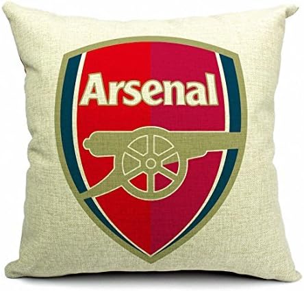 PopPhoto® 18 X 18 Inches Football Club Symbol Thick Retro Cotton and Linen Throw Pillow Cover Cushion Cover Car Cushion Pillow Case (Arsenal)