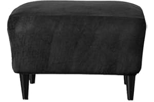 Highdi Ottoman Cover Rectangle, Solid Color Velvet Thickening Stretch Footstool Slipcover, Protector Cover with Elastic Bottom, Removable Washable Dustproof Footrest Pouffe Covers (Black)