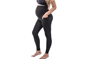 Ipletix Maternity Leggings Over Bump, Buttery Soft Maternity Leggings with Pockets Pregnancy Maternity Clothes Sports Leggings