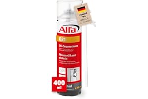 621 ALFA - Mousse PU expansive bi-composants 400ml manuelle pour châssis, 1 pièce, à durcissement rapide, rendement du volume 12-14 l (une fois posé)