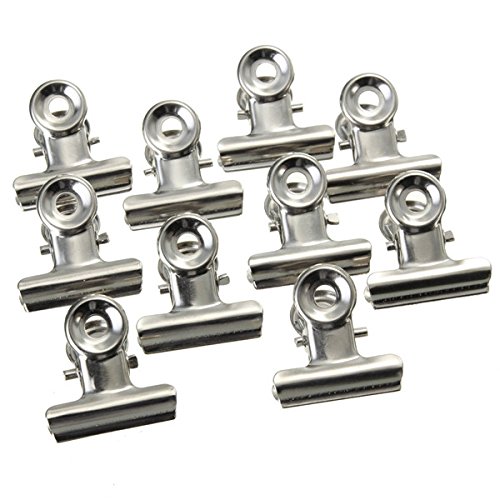 Preisvergleich Produktbild KUNSE 10Pcs 22Mm Edelstahl Silber Silber Clip Brief Aktenklemmen