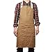 Produktbild QEES Arbeitsschürze aus gewachstem Segeltuch Schürze mit großen Taschen Wasserdichte Gartenschürze Grillschürze Verstellbar Nackenschlaufe WQ03-1
