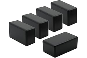 LeMotech Abzweigdose Klein, 5er Set ABS Elektronikgehäuse Schwarz, Mini Projektgehäuse für PCB Platinen, Projektbox Verteilerdose, Außenmaße 61 x 36 x 25 mm