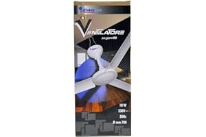 AZARD Ventilatore Bianco A Soffitto Diametro Totale 70 cm 3 Pale In Plastica 10 W