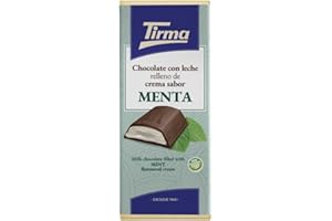 Tirma Tableta de Chocolate con Leche Rellena de Crema Sabor Menta, 110g - Chocolate Cremoso con Relleno de Menta, Perfecto para Postres y Snacks