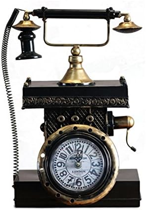 Matel Desk Shelf Clock, Creative Nostalgie Mute Phone Decorations,DXNSPF Home Bed Room Clock, 14.5*9.8Inch