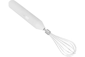 BAOK Batteur Électrique Sans Fil, Fouet Électrique Portable pour la Cuisson à la Maison (Blanc)