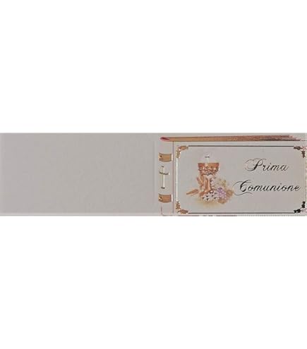 100 Bigliettini Bomboniera Prima Comunione - Cartoncino Avorio A6 Con Decoro Perlato A Rilievo - Foto 2