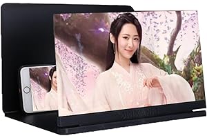 GXDJC Lupa De Pantalla 12/14 / 20 / 26Inch 2021 Versión Más Reciente, For Películas, Videos, Juegos, Amplificador Pantalla Movil, Lupa para Movil For Regalos (Color : Black+Glasses, Size : 20inch)
