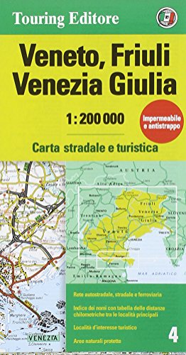 Veneto, Friuli Venezia Giulia 1:200.000. Carta stradale e turistica. Ediz. multilingue libro