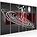 Produktbild Bilder Abstrakt Figuren Wandbild 200 x 80 cm - 5 Teilig Vlies - Leinwand Bild XXL Format Wandbilder Wohnzimmer Wohnung Deko Kunstdrucke Rot Grau - MADE IN GERMANY - Fertig zum Aufhängen 301255a