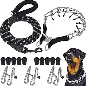 OSPet Dog Prong Collar, Professional Dog Pinch Training Collar Adjustable Size with Quick Release Buckle Stainless Steel Choke Pinch Dog Collar with Comfort Tips Heavy Duty Leash