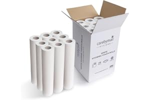 9 x Premium White Couch Rolls - 2 Ply 20 Inch Wide x 40 metres long - Individually Wrapped - Disposable Hygiene Paper Roll with Easy Tear Perforations - 1 Case of 9 Rolls | CarebyMail Healthcare