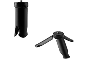 Bojueshaw Mini Desktop Tripod Stand,1/4" Threaded,Portable Tabletop Camera Mount,Tripod Base for Small Digital Devices and Action Cameras(Black)