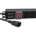 kenable Power Distribution Unit 8 Way C13 IEC 19 inch Horizontal PDU to C14 Plug [8 Way Horizontal]