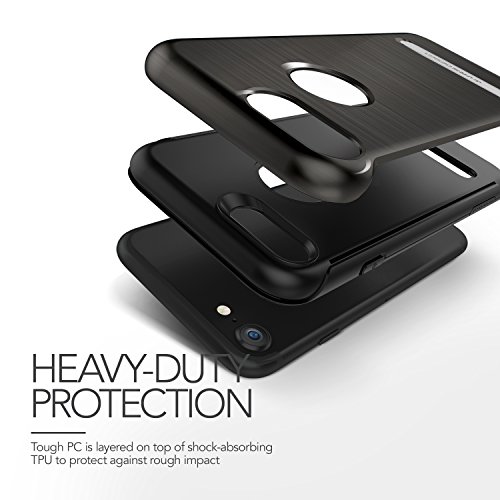 iPhone 7 Case VRS DesignÂ® [Titanium Black] Ultra Slim Brushed Back Case Cover [Duo Guard] Heavy Duty Protection with Metal Kickstand Single Layered Phone Case for Apple iPhone 7