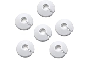 MroMax Flangia per tubi da 1 cm, copertura bianca per radiatore in plastica PP da 12 mm, collare per tubo per parete, 6 pezzi