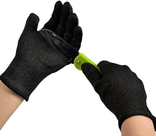 Remylady Cut Resistant Gloves - High Performance Level 5 Protection (Medium, Black & Grey)