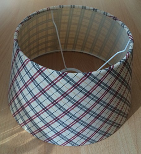 Ersatzschirm Oxford , E14 Schirm ,Glas ,Lampenschirm ,Ersatzglas ,Landhaus Aufsteckschirm , Stoffschirm, kariert - 5