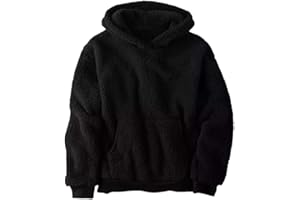 Haloumoning Kapuzenpullover Kinder Teddy Fleece Hoodie Unisex Warm Sherpa Sweatershirt Mädchen Jungen Winter Plüsch Pullover mit Taschen