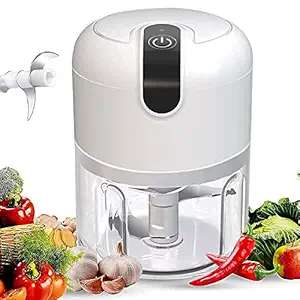 UK Enterprise Electric Mini Garlic Chopper ? Small Wireless Food Processor Portable Mini Garlic Choppers Blender Mincer Waterproof USB Charging For Ginger Onion Vegetable Meat Nut Chopper