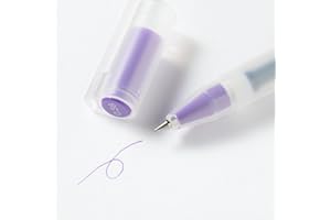 MUJI 無印良品 MUJI Zestaw długopisów żelowych, typ nasadki (zestaw 3 szt.) (fioletowy, 0,38 mm)