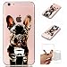 Produktbild iPhone 6S 6 Hülle, E-Unicorn Handyhülle Apple iPhone 6S 6 Hülle Transparent mit Muster 3D Schwarz Hund Silikon Durchsichtig Tasche Ultra Slim Dünn TPU Bumper Schutzhülle Stoßfest Hochwertigem Zubehör Set Etui Schale Back Case Cover Rückseite