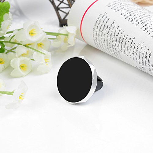 Supporto Magnetico Cellulare Auto Universale Bocchette Aria Supporto Auto Smartphone Porta Telefono Cellulare Auto per Samsung Galaxy Note 8 / S8 / S6 / S6 Edge, iPhone X / 8 / 7 / 6 - Nero + Argento