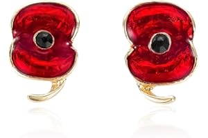 BORFUE Poppy Flower Stud Earrings - Lightweight Remembrance Gifts for Poppy Day Women